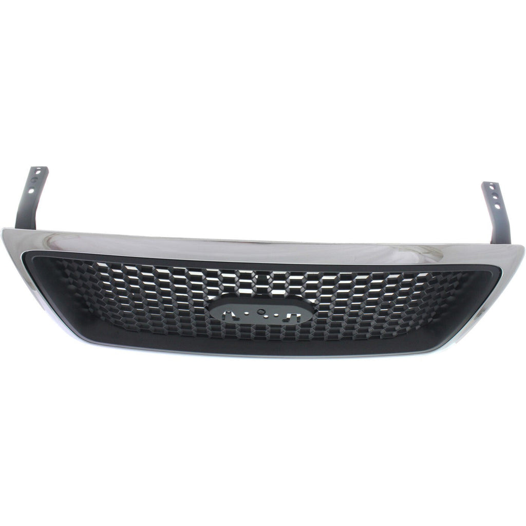 Grille Assembly For 2006-2008 Ford F-150 XLT Chrome Black