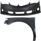 Front Bumper Cover Kit For 2012-2014 Toyota Camry with Front Left Fender Primed