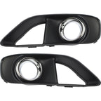 Fog Light Trim Set For 2012-2014 Chrysler 300 Left & Right w/ Parking Sensor 2Pc