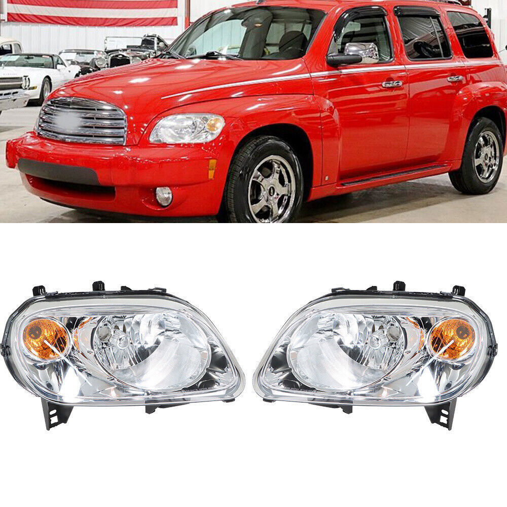 RH&LH Headlights For 2006-2011 Chevy HHR Halogen Type Chrome Raplacement