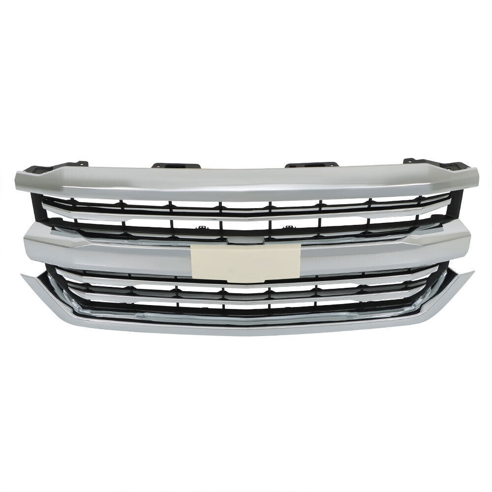 Front Bumper Grille For 2016-2018 Chevrolet Silverado 1500 W/Chrome Trim