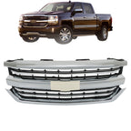 Front Bumper Grille For 2016-2018 Chevrolet Silverado 1500 W/Chrome Trim