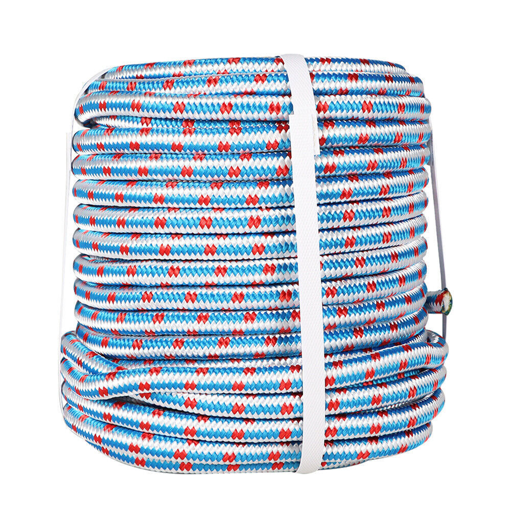 1/2" × 100' Arborist Tree Climbing Rope 16 Strand Braided Nylon Core Polyester