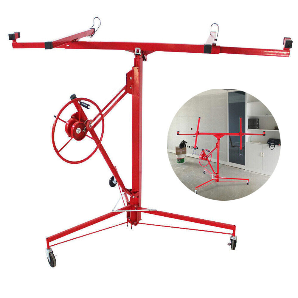 16FT Drywall Lift Plasterboard Panel Sheetrock Hoist Lifter Carrier Safety Lock