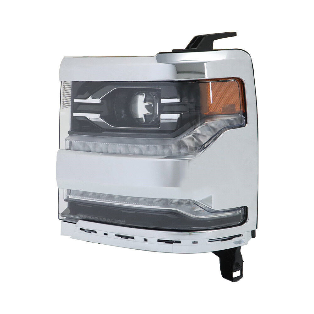 Left Headlight For 2016-2018 Silverado 1500 LED Frame Chrome Housing