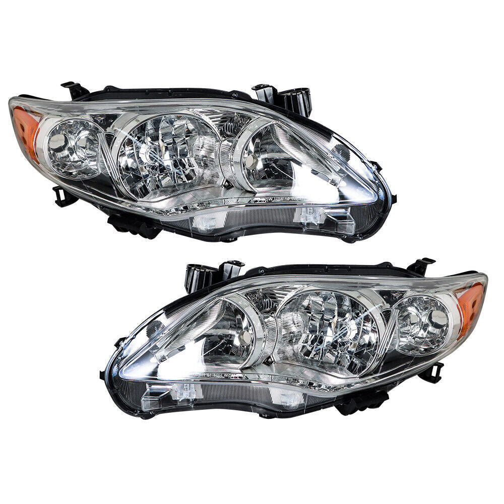 Left+Right Headlight For 2011 2012 2013 Toyota Corolla Chrome Projector