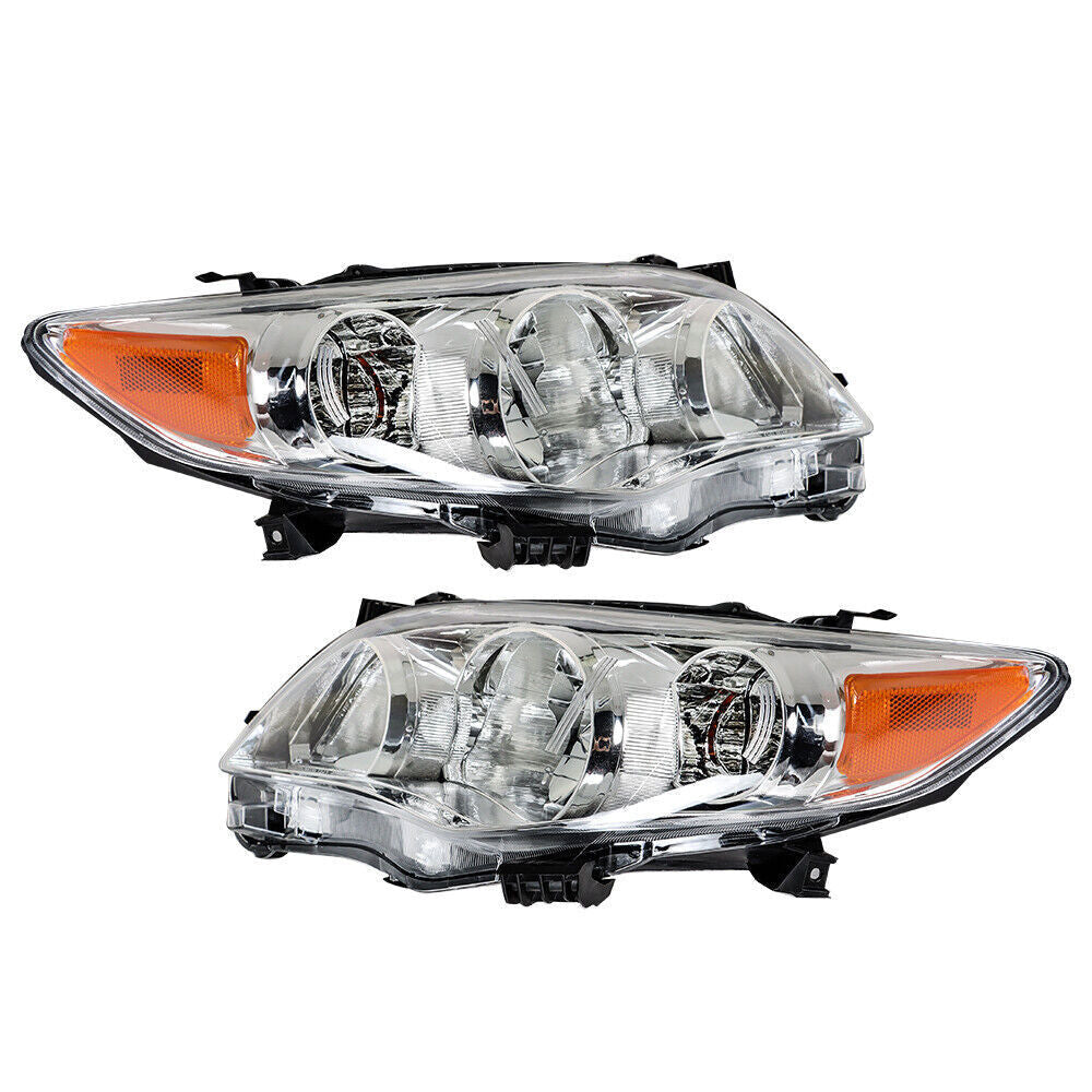 Left+Right Headlight For 2011 2012 2013 Toyota Corolla Chrome Projector