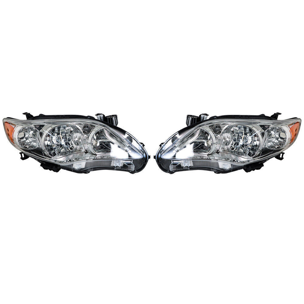 Left+Right Headlight For 2011 2012 2013 Toyota Corolla Chrome Projector