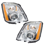 Right+Left Headlight For 2008-2011 Cadillac DTS HID/Xenon Chrome Housing