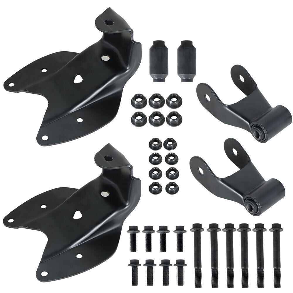 Rear LH+RH Leaf Spring Shackle & Bracket Hanger For 1997-2004 Ford F150