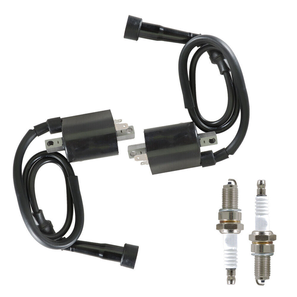 2Pack Ignition Coil + Spark Plug For Yamaha XV535 VIRAGO 535 1987 1988 1990-2000
