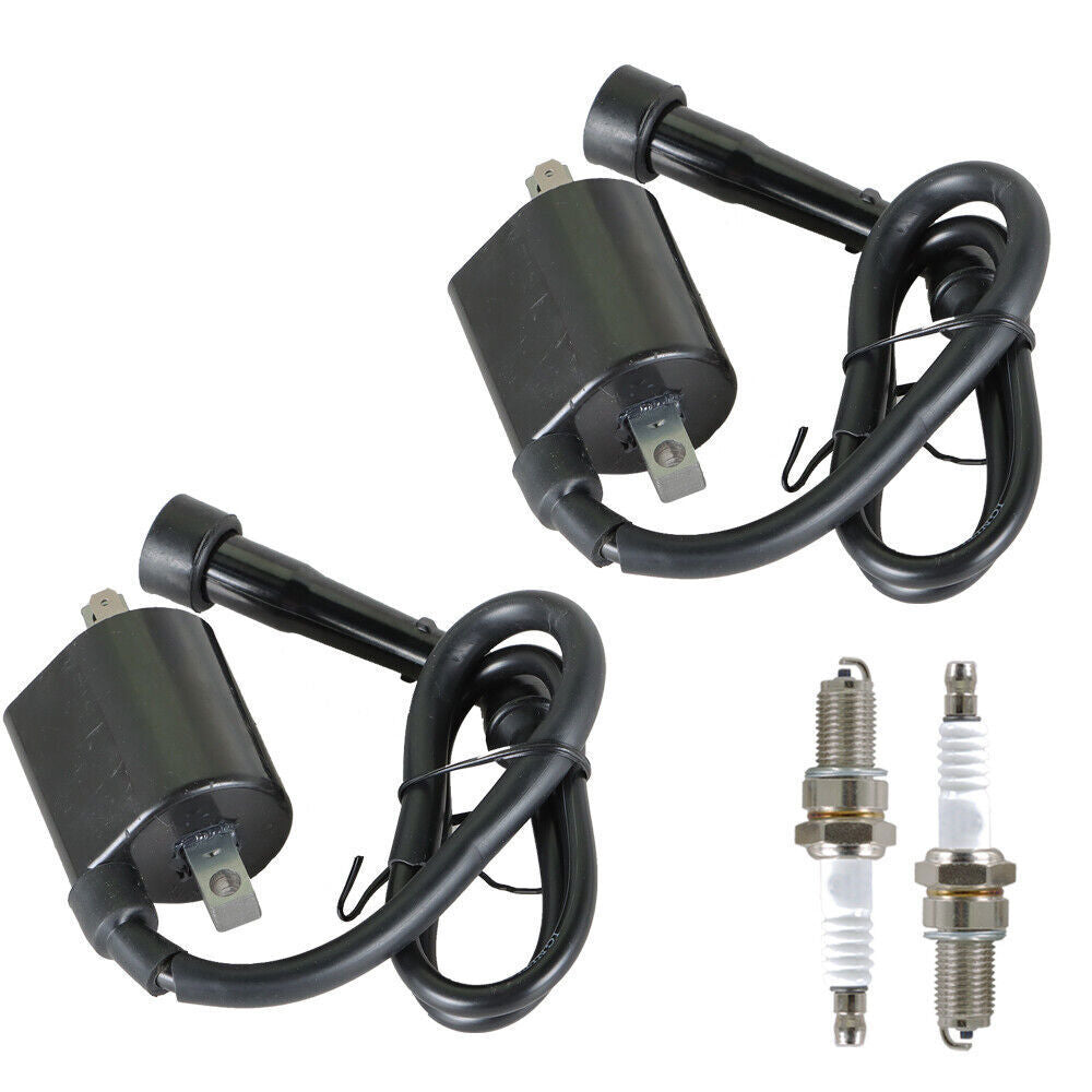 2Pack Ignition Coil + Spark Plug For Yamaha XV535 VIRAGO 535 1987 1988 1990-2000