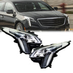 Right+Left Headlight For 2018-19 Cadillac XTS LED DRL Signal Chrome