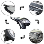 Right+Left Headlight For 2018-19 Cadillac XTS LED DRL Signal Chrome