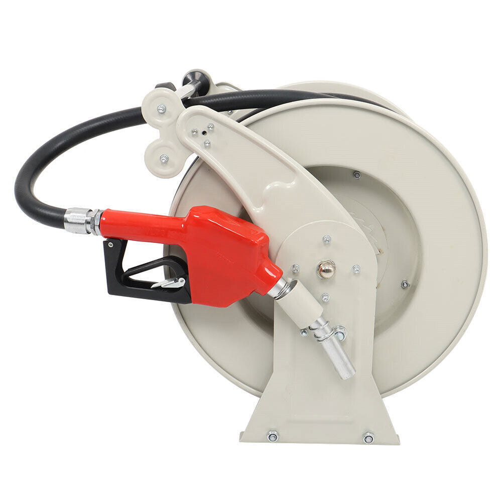 Fuel Diesel Hose Reel Retractable For Truck 3/4" x 66' Auto Refueling Gun 300PSI