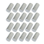 Set Of 20 Lug Nut Covers Plastic 33mm 4-1/4" Screw-On Flat Top Cylinder Chrome