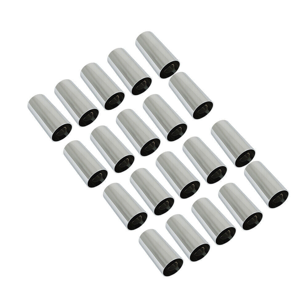 Set Of 20 Lug Nut Covers Plastic 33mm 4-1/4" Screw-On Flat Top Cylinder Chrome