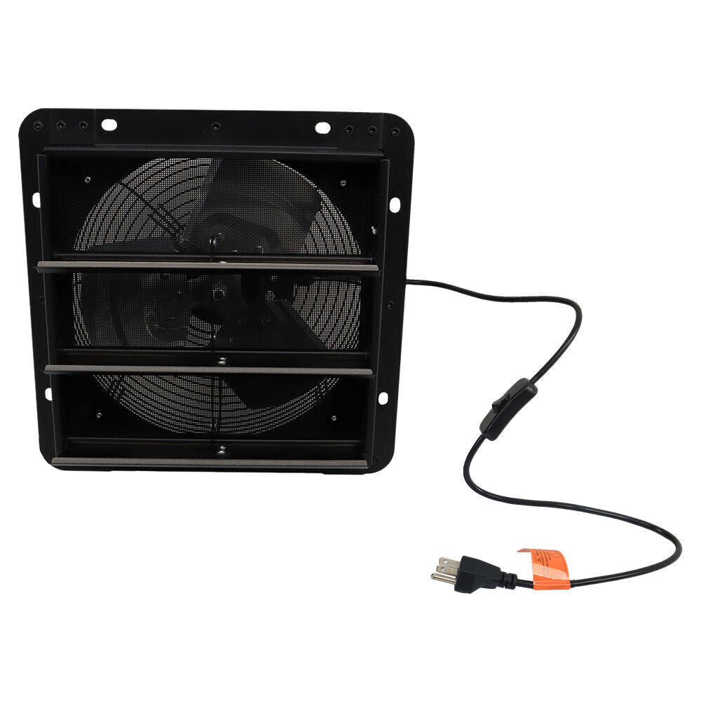 10" Shutter Exhaust Fan Wall Mounted With Switch+Insect Mesh Low Noise 980 CFM
