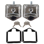 2 x Trailer Door Latch T-Handle Lock Stainless Steel Key Camper RV Truck
