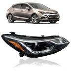 Right Headlight For 2016-2018 Chevy Cruze Projector Halogen w/LED DRL RH
