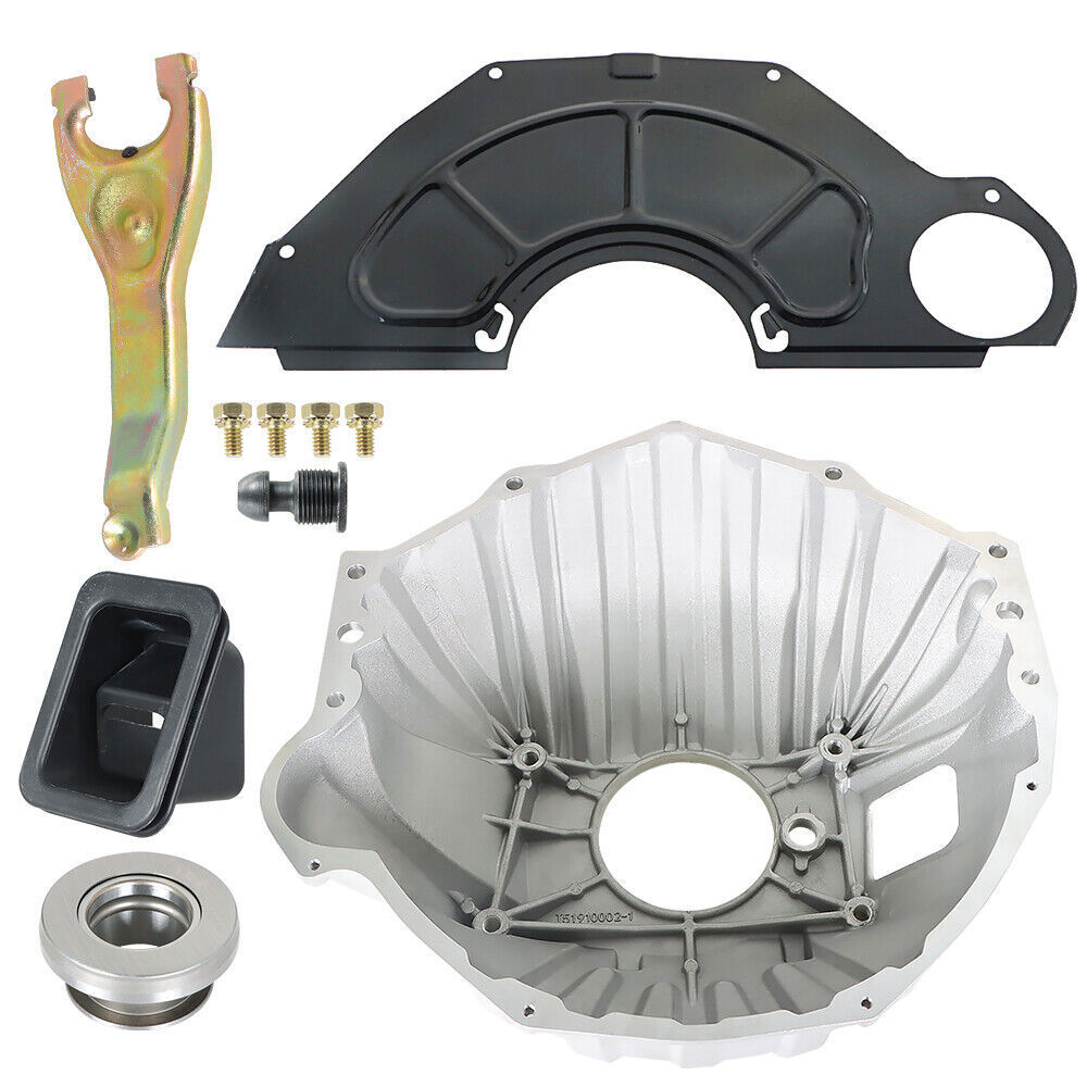 Bell Housing Kit & 11" Clutch Fork & Throwout Bearing & Cover For Chevy