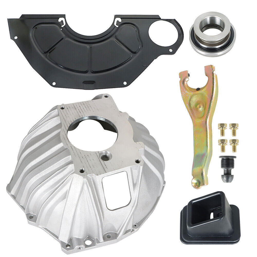 Bell Housing Kit & 11" Clutch Fork & Throwout Bearing & Cover For Chevy