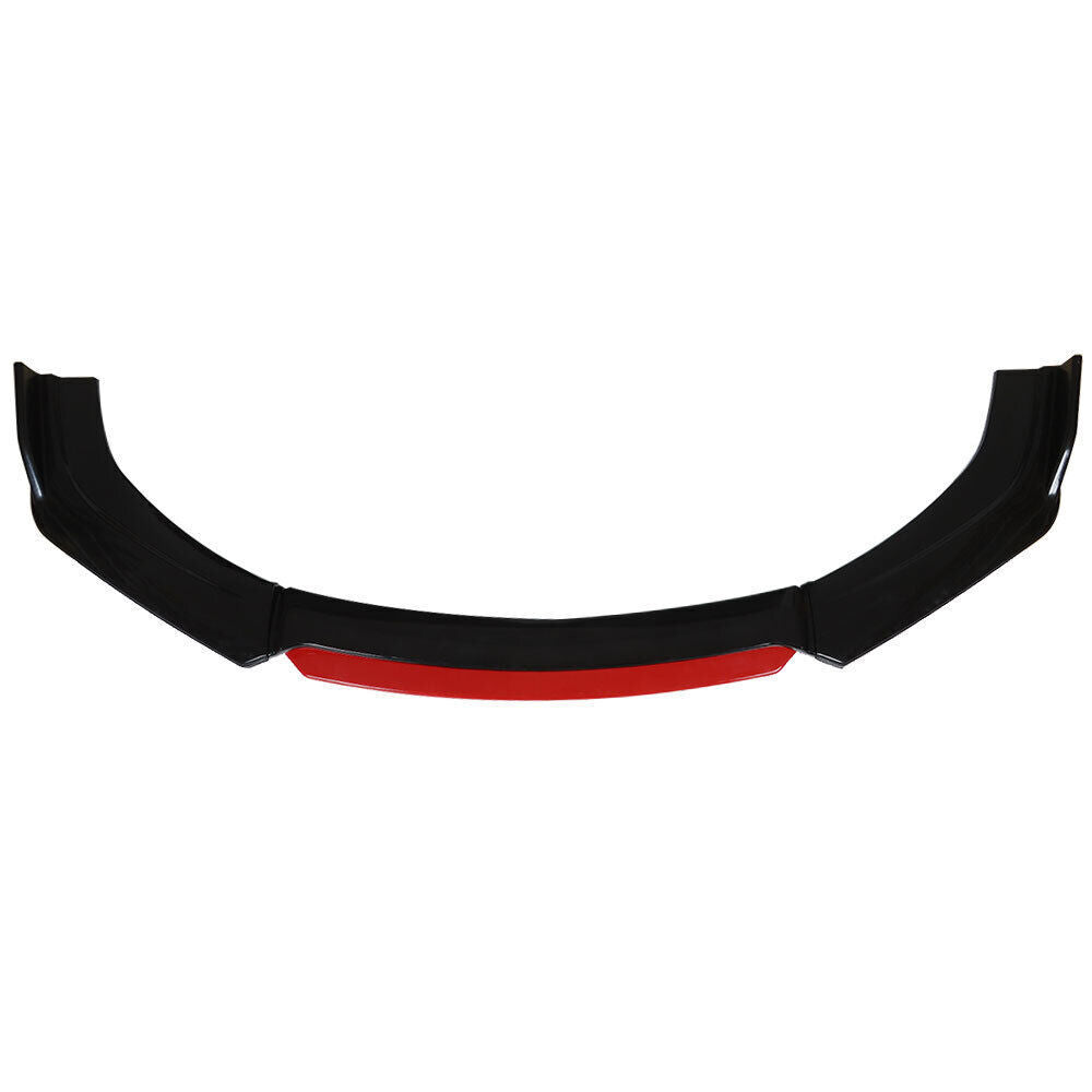 Front Lip Spoiler Splitter Protector Black Red 2 Layer Lip Universal