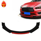 Front Lip Spoiler Splitter Protector Black Red 2 Layer Lip Universal