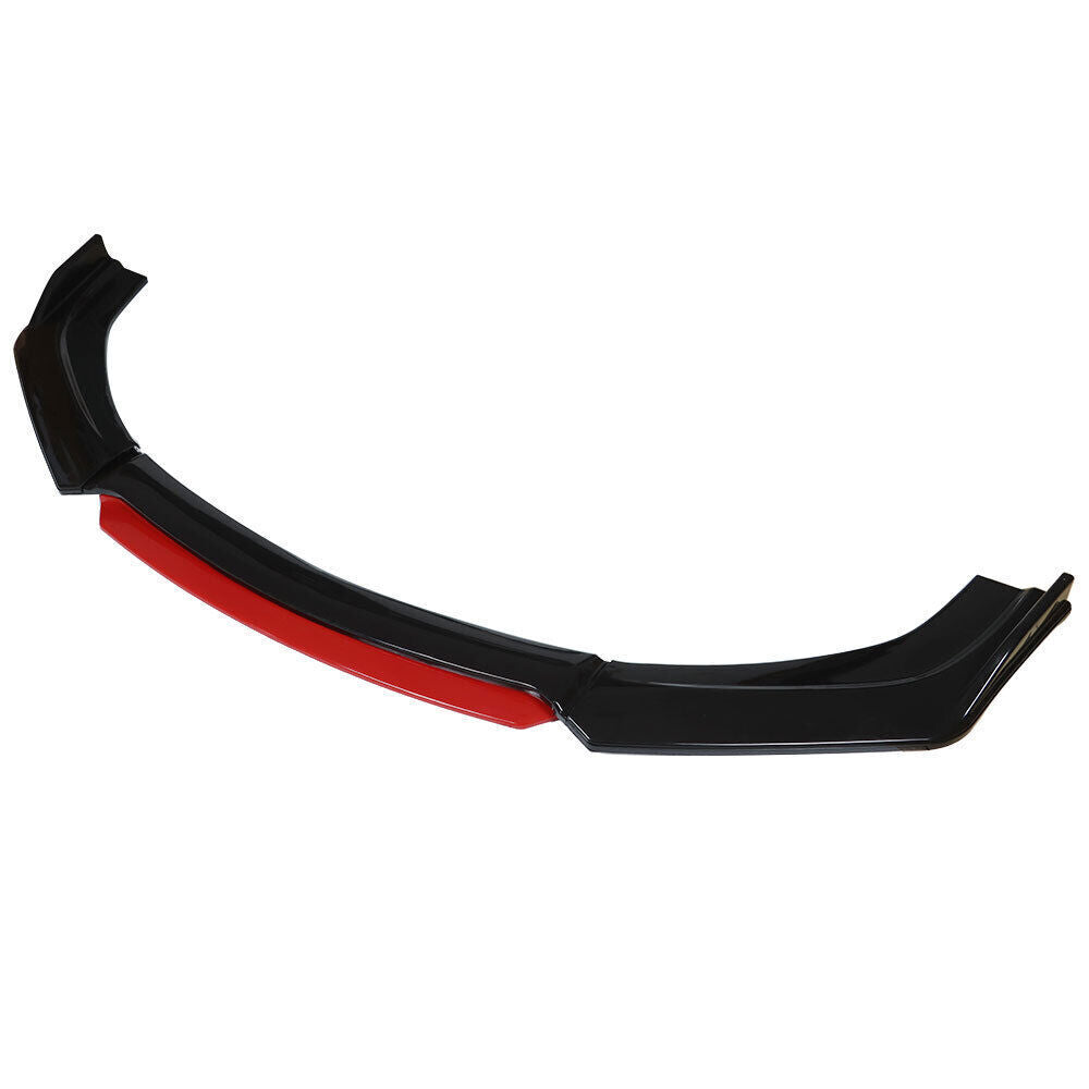 Front Lip Spoiler Splitter Protector Black Red 2 Layer Lip Universal