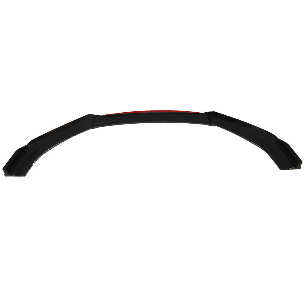 Front Lip Spoiler Splitter Protector Black Red 2 Layer Lip Universal