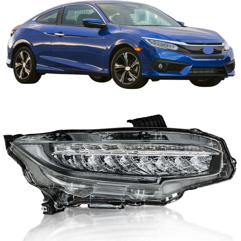 Passenger Side RH Full LED Headlight Assembly For 2016-2021 Honda Civic