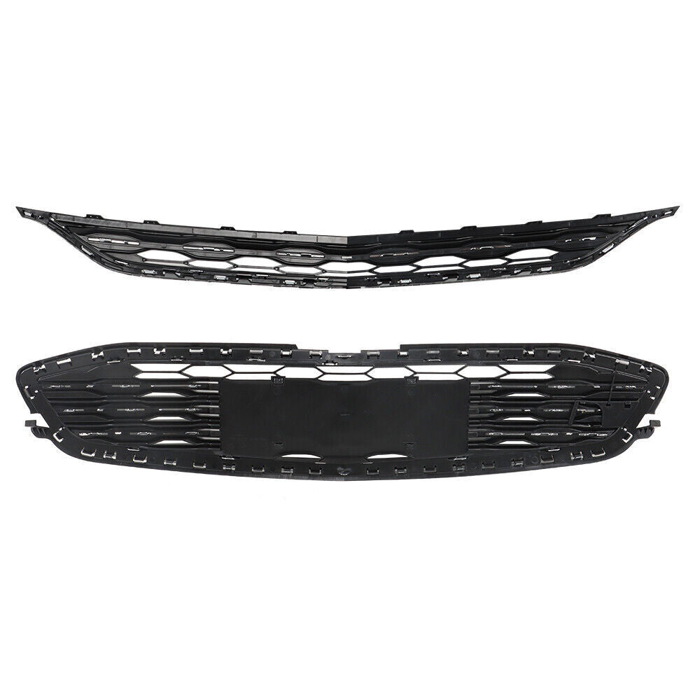 Front Bumper Upper Lower Grille For 2016-2018 Chevy Malibu Chrome&Black