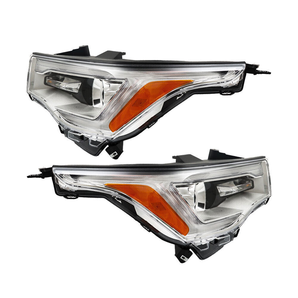 Right+Left Headlights ASSY For 2017-19 GMC Acadia SL w/o LED DRL Chrome