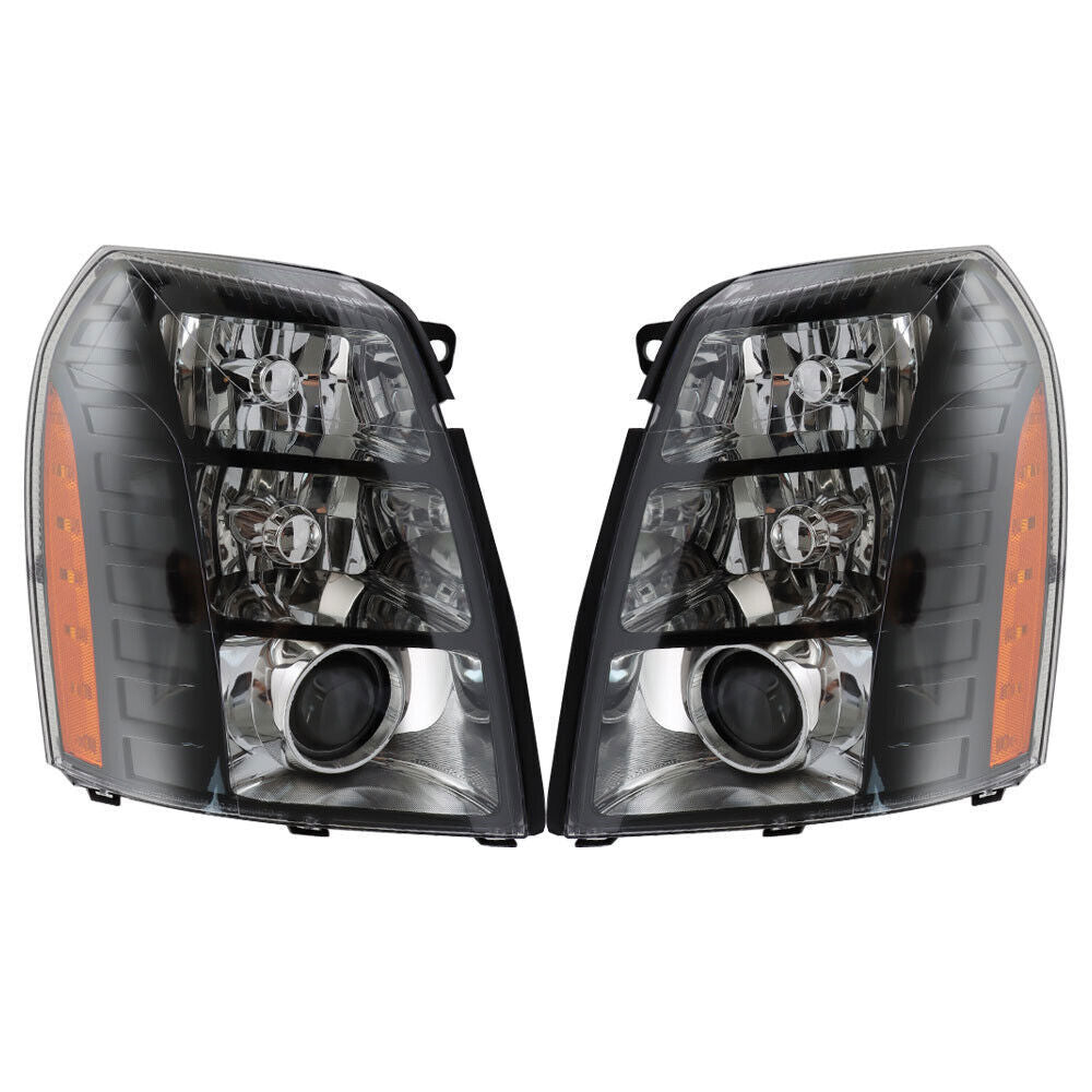 LH+RH Headlights For 2007-2014 Cadillac Escalade HID w/o Bulbs & Ballast