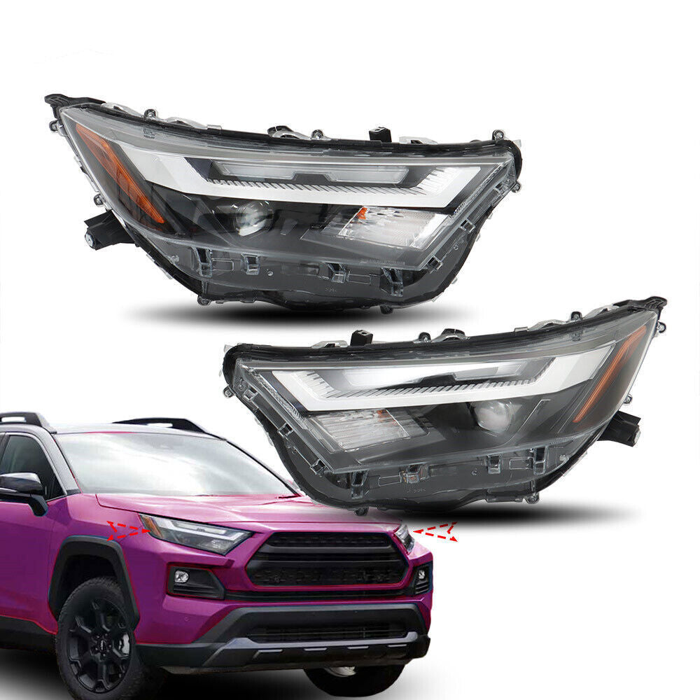 Left+Right Headlight For 2022-2023 Toyota RAV4 XLE LED Factory Clear