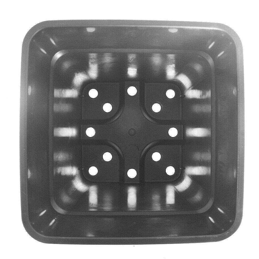 2 Gallon Re-Usable 10 Pack Square Plastic Black Nursery Pot Plant Flower Pots