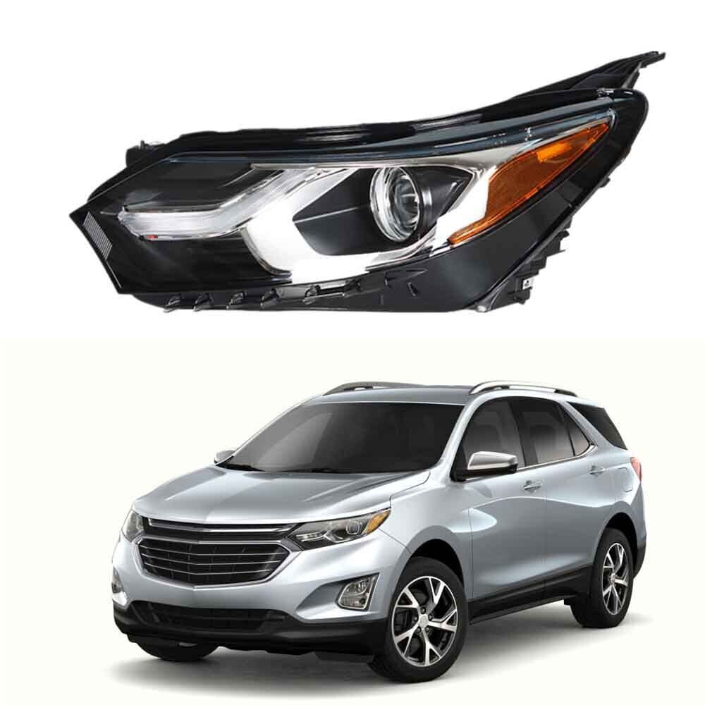Left Headlight For 2018 2019 Chevrolet Equinox Halogen Black Clear Lens