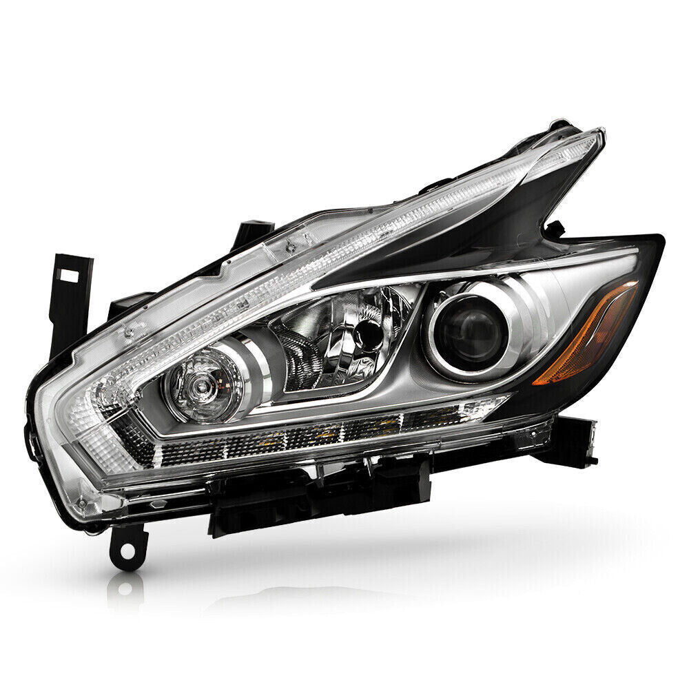 Left Side Headlight For 2015-16 Nissan Murano Halogen LED DRL Projector