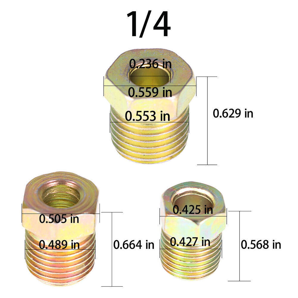 Brake Line Tubing Kit For Universal 25 Ft 3/16&1/4 Zinc w/32 Fittings