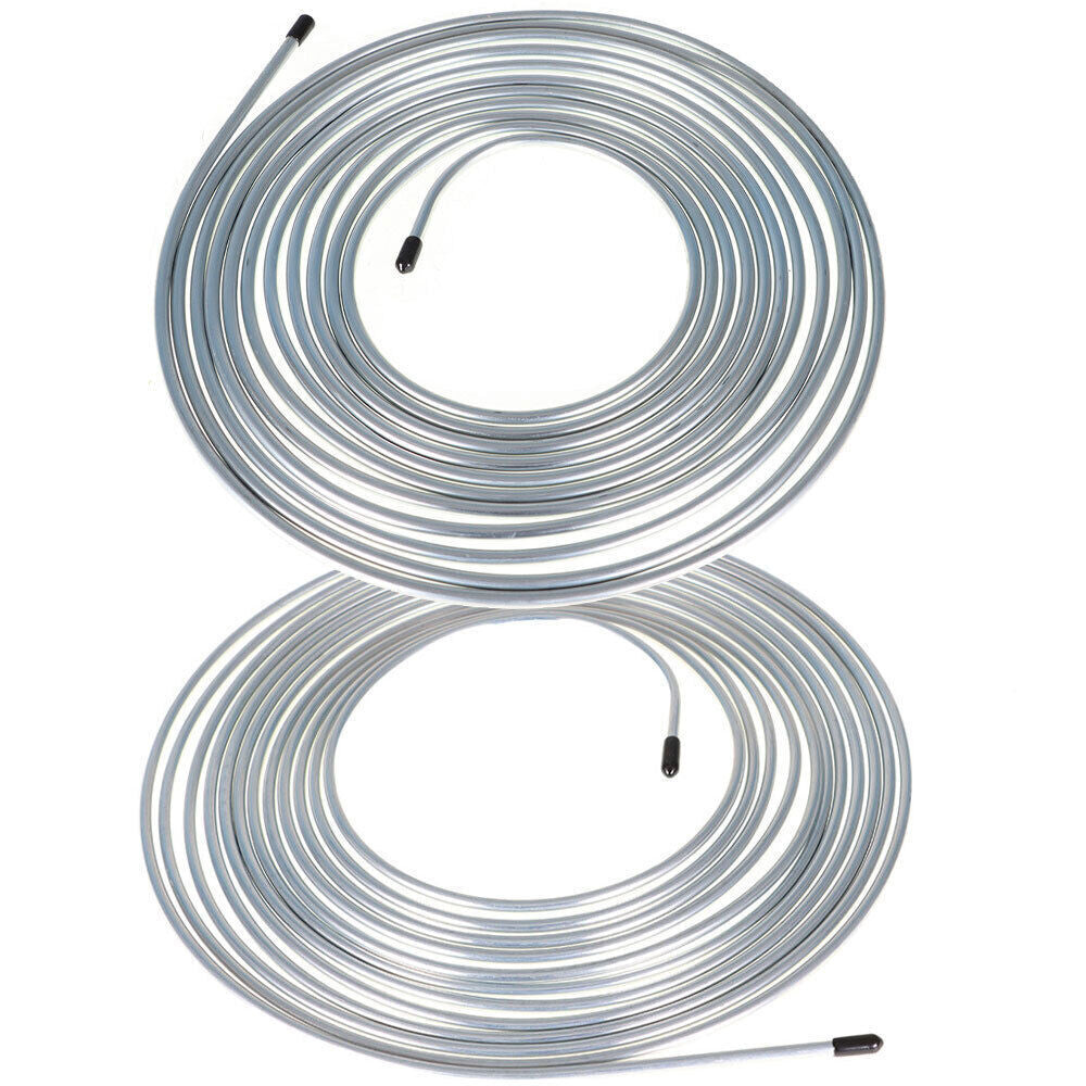 Brake Line Tubing Kit For Universal 25 Ft 3/16&1/4 Zinc w/32 Fittings