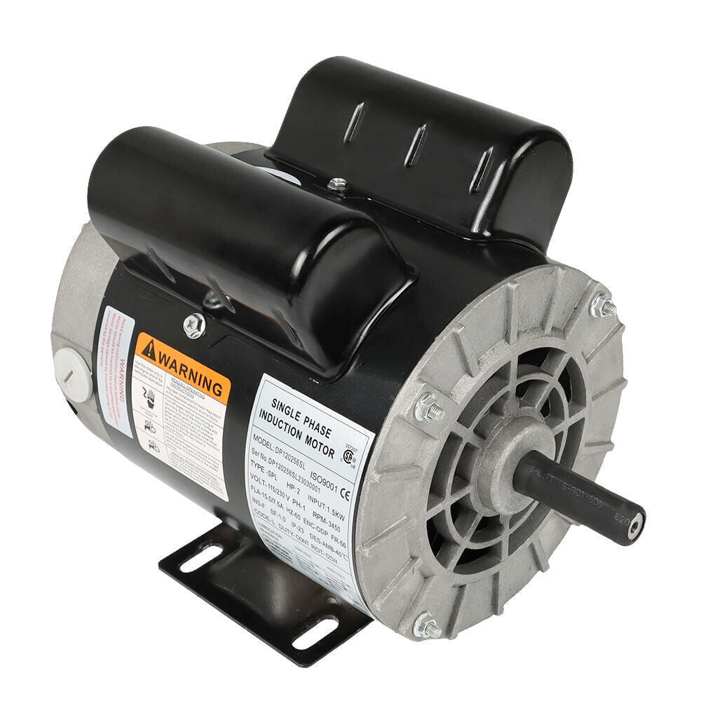 2 HP SPL Compressor Duty Electric Motor 56Frame 5/8" Shaft 115/230 Volt 3450 RPM