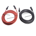 1Pair 30ft 12AWG Black + Red Solar Panel Extension Cable Wire Connector