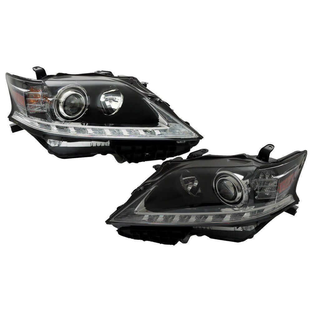 Left+Right Headlight For 2013-15 Lexus RX350 RX450H HID Projector Black