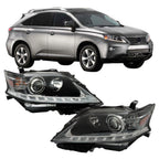 Left+Right Headlight For 2013-15 Lexus RX350 RX450H HID Projector Black