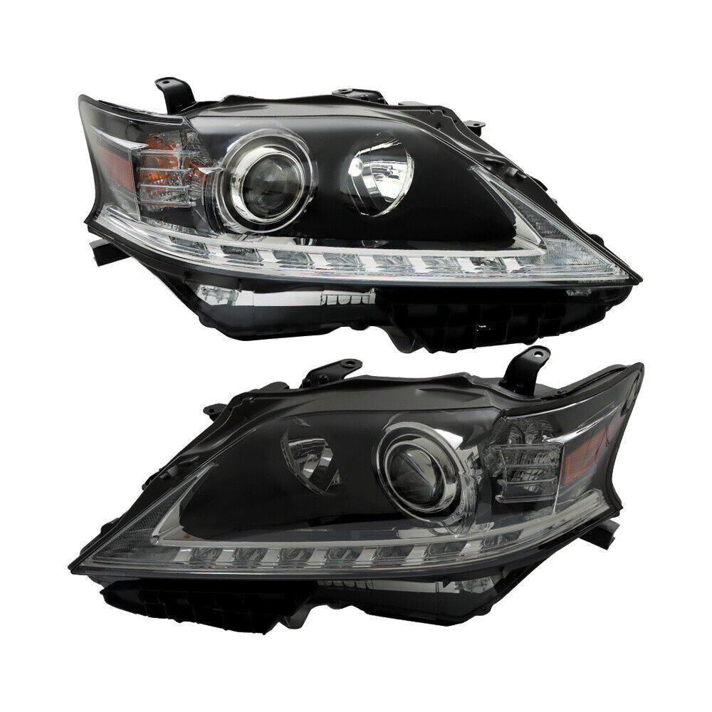 Left+Right Headlight For 2013-15 Lexus RX350 RX450H HID Projector Black