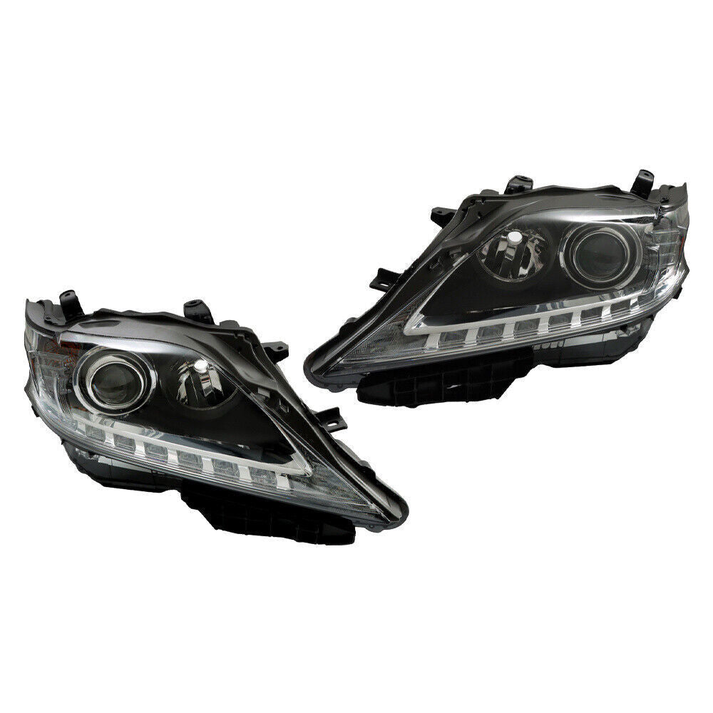Left+Right Headlight For 2013-15 Lexus RX350 RX450H HID Projector Black