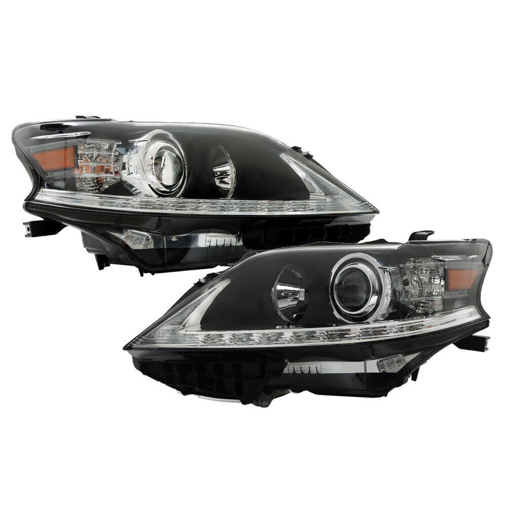 Left+Right Headlight For 2013-15 Lexus RX350 RX450H HID Projector Black