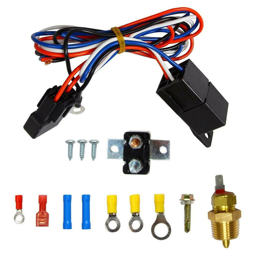 16" Electric Radiator Fan 3000 CFM Thermostat Wiring Switch Relay Kit