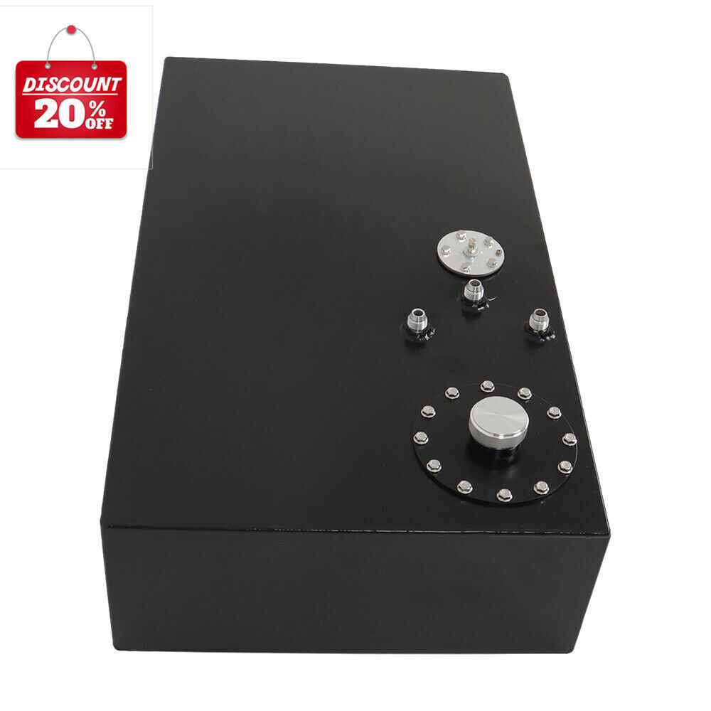 Black 17 Gallon /64L Fuel Cell Gas Tank w/ Cap & Level Sender Street Rod