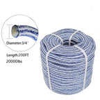 24 Strand Braid Polyester Rope 3/4" × 200' Arborist Tree Climbing Rope 20000Lbs